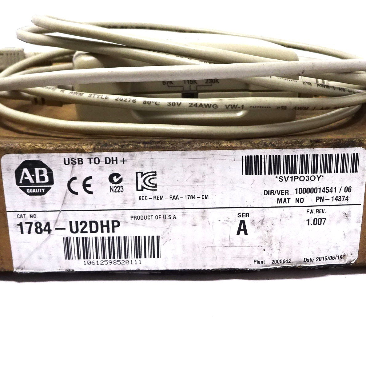 Adapter Cable 1784U2DHP AllenBradley USB To DH+ Axxa Motor